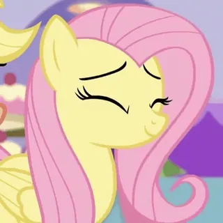 😌 Fluttershy My Little Pony Poni, Kartun, Lucu, Kuning, Persahabatan, Sayap telegram sticker