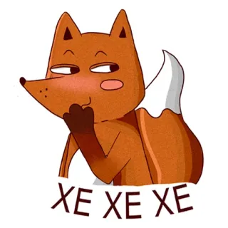 😍 XE XE XE zorro, dibujos animados, animal, mono, pegatina telegram sticker
