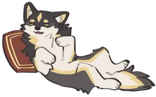 🐺 dog, sleeping, cartoon, cute, animal, pillow telegram sticker