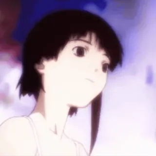 😊 Iwakura Lain Serial Experiments Lain อนิเมะ, ผู้หญิง, ไซเบอร์พังก์, การทดลอง, Lain telegram sticker