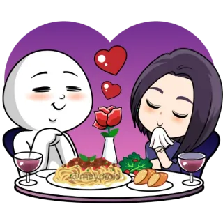 🥰 @mavdroid food, love, heart, couple, dinner, date telegram sticker