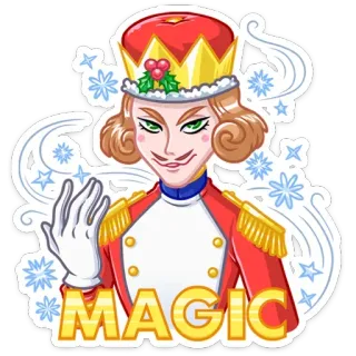🔮 MAGIC เวทมนตร์, ตัวละคร, เครื่องแบบ, หมวก, ฮอลลี่, มงกุฎ, ซุกซน, ประกาย whatsapp sticker