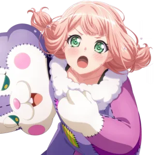 🦩 อนิเมะ, ผู้หญิง, ตัวละคร, ผมสีชมพู, การ์ตูน, ภาพประกอบ telegram sticker