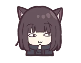 😏 Anime, Gadis kucing, Kawaii, Imut, Kartun, Manga telegram sticker