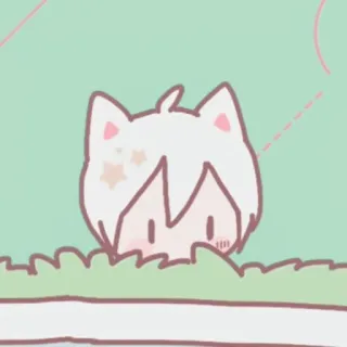 🍄 Аниме, Кот, Милый, Персонаж, Каваий, Подглядывание, Прячется telegram sticker
