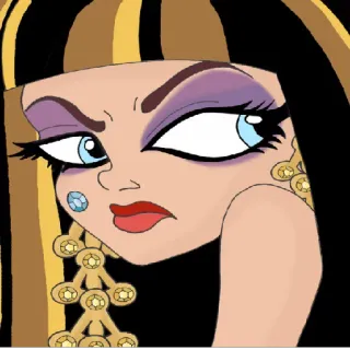 😒 Cleo de Nile Monster High monster high, cleo de nile, cartoon, egyptian, monster, character telegram sticker