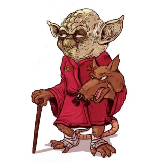 😏 Yoda yoda, star wars, character, cartoon, rat, parody telegram sticker