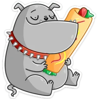 ❤️ chien, hot-dog, dessin animé, nourriture, animal, autocollant whatsapp sticker