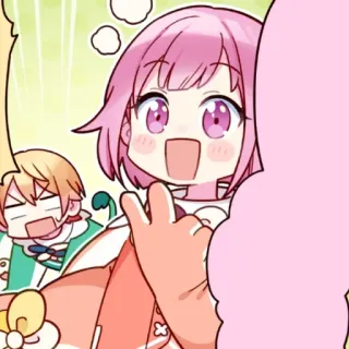 😃 anime, cute, character, pink hair, cartoon whatsapp sticker