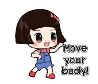 💃 Move your body! tanzen, cartoon, mädchen, bewegung, körper, spaß telegram sticker