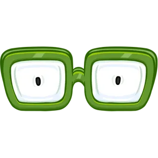 ✨ glasses, eyes, green, square glasses, cartoon glasses telegram sticker