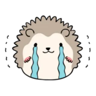 😭 erizo, llorando, triste, dibujos animados, animal, pegatina telegram sticker