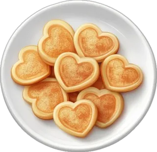 🤩 Kekse, Herzförmig, Dessert, Essen, Teller telegram sticker
