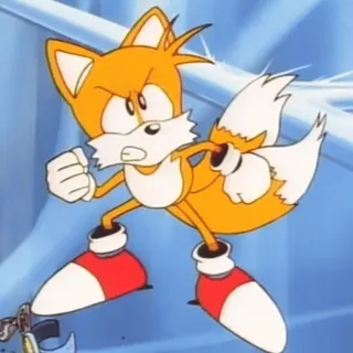 😤 Tails Мультфильм, Лиса, Персонаж, Видеоигра, Тейлз, Соник Ёж telegram sticker