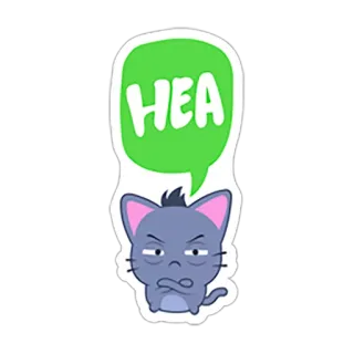 😕 HEA Katze, wütend, Cartoon, Tier, Happy End whatsapp sticker