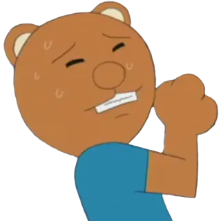 😖 Dessin animé, Ours, Transpiration, Personnage, Expression, Animation, Animal telegram sticker