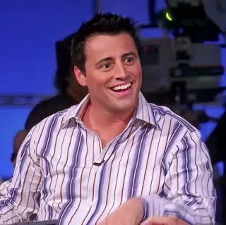 😃 Joey Tribbiani Friends Matt LeBlanc, télévision, sitcom, années 90, drôle, joyeux whatsapp sticker