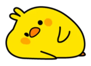 😞 pássaro, animal, amarelo, fofo, desenho animado, pintinho telegram sticker