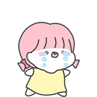 😭 weinen, traurig, tränen, mädchen, cartoon, emotional telegram sticker