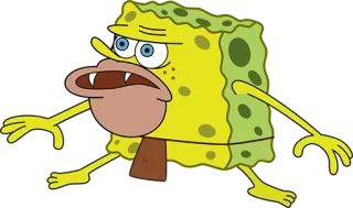 💥 SpongeBob SquarePants SpongeBob, Cartoon, Meme, Lustig, Animiert, Höhlenmensch, Figur telegram sticker
