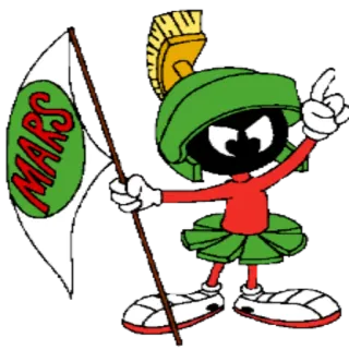 ☝ Marvin the Martian Looney Tunes MARS cartoon, mars, space, looney tunes, warner bros, character telegram sticker
