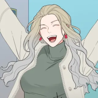 🖤 mulher, feliz, desenho animado, ilustração whatsapp sticker
