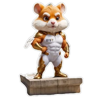 😇 BYBT hamster, mascot, cryptocurrency, fitness, athlete, digital art telegram sticker