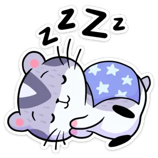 😴 ZZZZ 자는, 동물, 귀여운, 고양이, zzz, 낮잠 telegram sticker