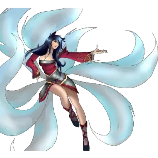 😁 Ahri League of Legends Ари, League of Legends, Видеоигра, Аниме, Персонаж, Лиса, Девятихвостая telegram sticker