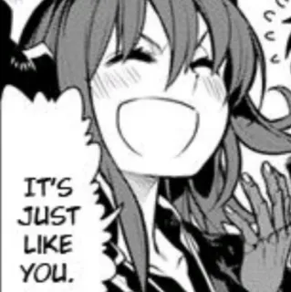 😝 IT'S JUST LIKE YOU. Anime, Mangá, Feliz, Personagem, Balão de fala telegram sticker