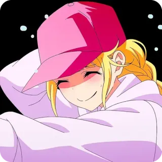 🙂 Animé, Dessin animé, Femme, Sweat à capuche, Chapeau, Mignon whatsapp sticker