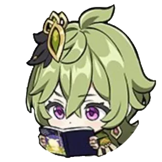 📚 Collei Genshin Impact โคลี่, เก็นชินอิมแพกต์, วิดีโอเกม, ตัวละคร, น่ารัก, อ่านหนังสือ, อนิเมะ telegram sticker
