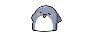 🦈 Dessin animé, Mignon, Animal, Joyeux, Phoque telegram sticker