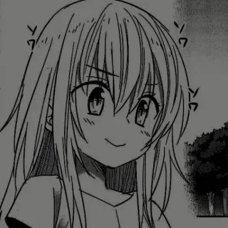 🖊 anime, mangá, menina, sorrindo telegram sticker