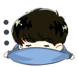 😔 困, 可爱, 卡通, 枕头, 休息 telegram sticker