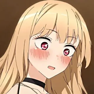 🥟 Marin Kitagawa My Dress-Up Darling anime, manga, girl, cute, blushing, blonde telegram sticker