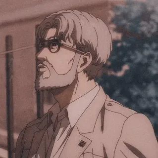 ⚔ Zeke Yeager Attack on Titan zeke yeager, attack on titan, anime, glasses, character, bearded, profile telegram sticker