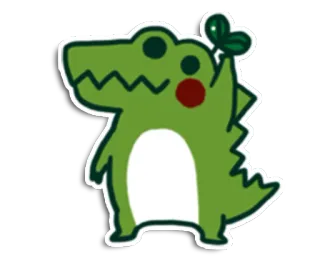 🐊 alligator, animal, dessin animé, autocollant, vert telegram sticker