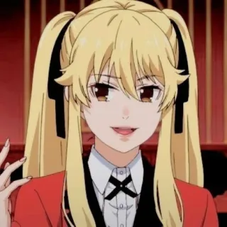 🦮 Mary Saotome Kakegurui Anime, Kakegurui, Mary Saotome, Apuestas, Uniforme escolar, Pelo rubio telegram sticker