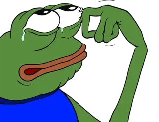 😢 Pepe the Frog pepe, kikker, meme, huilen whatsapp sticker