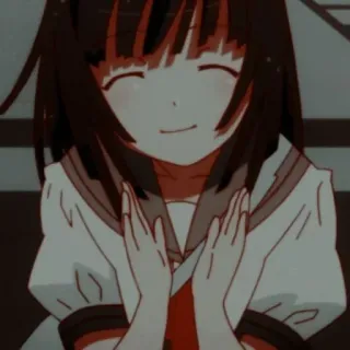 🎭 Anime, Dziewczyna, Mundur szkolny, Uśmiech telegram sticker