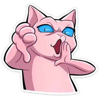 👎 cat, sphinx cat, cartoon, animal, thumbs down, dislike telegram sticker