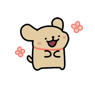 🦮 chien, fleur, mignon, joyeux, dessin animé telegram sticker