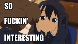😶 SO FUCKIN' INTERESTING anime, funny, meme, sarcastic, interesting telegram sticker