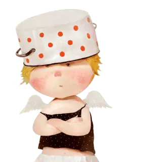 👩‍🍳 ангел, горшок, крылья, мультфильм, милый, смешной whatsapp sticker