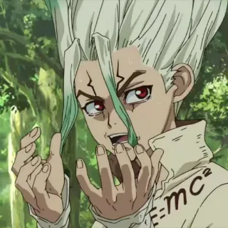 🗿 Senku Ishigami Dr. Stone E=mc² anime, Dr. Stone, Senku Ishigami, science, equation, manga telegram sticker