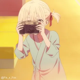 ๐ anime, girl, camera, photography, portrait, cartoon telegram sticker