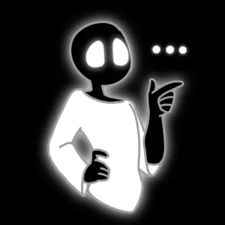 🌟 ... thinking, pondering, cartoon, question, abstract telegram sticker