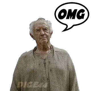 ✝️ OMG old man, omg, surprise, speech bubble, reaction, shocked telegram sticker