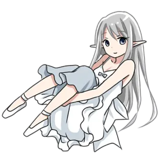 😏 アニメ, エルフ, 女の子, 可愛い, 漫画, キャラクター telegram sticker